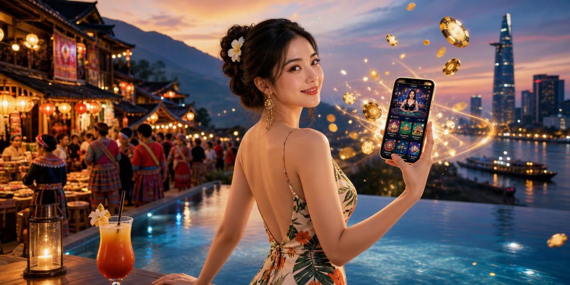 Người chơi tại Sài Gòn trải nghiệm slot game trên điện thoại với không khí sống động